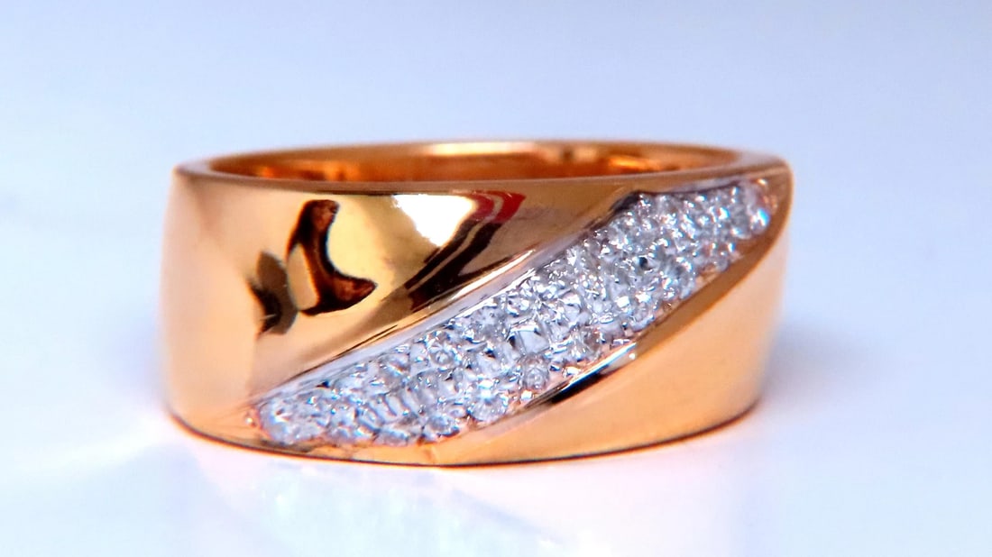 .26ct natural diamond slant band ring 14kt gold 12421** (1 of 7)