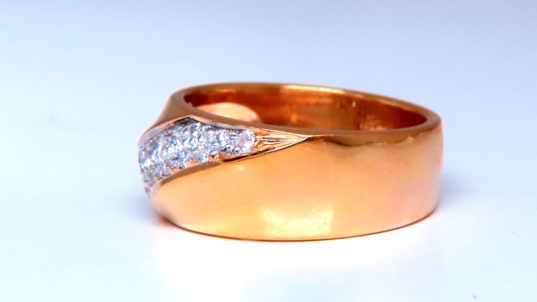 .26ct natural diamond slant band ring 14kt gold 12421** - 4