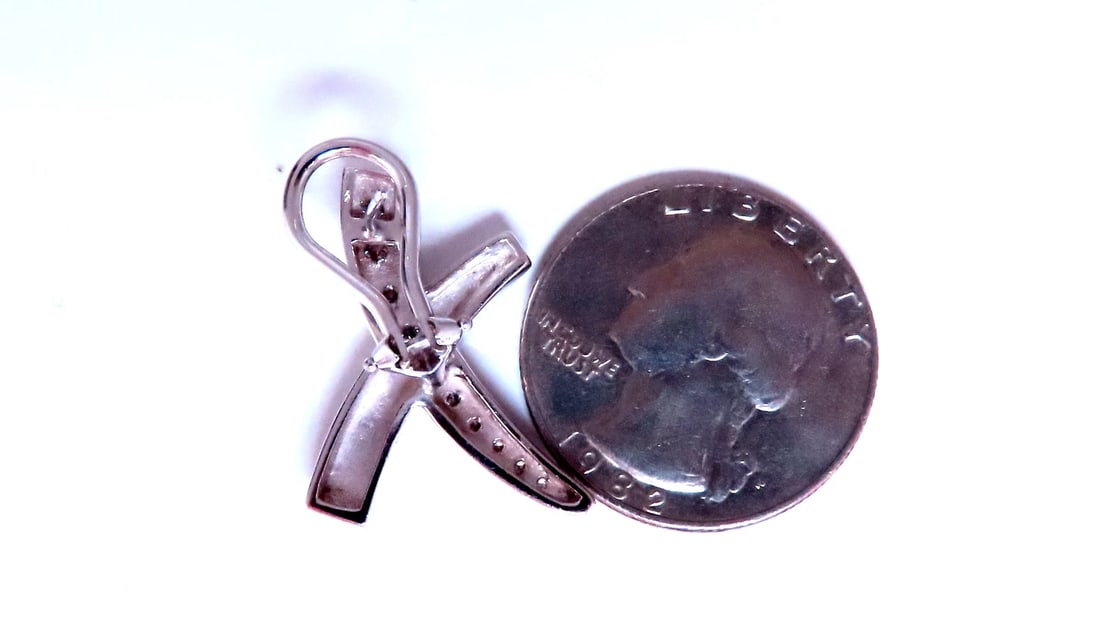 1ct. Natural Diamonds X Clip Earrings 14kt. white gold 12383** - 3