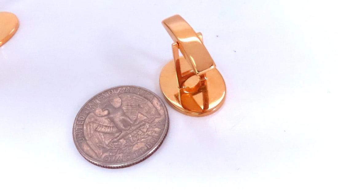 Sunburst Graver Etch Oval Cufflinks 14kt Gold 12367** - 3