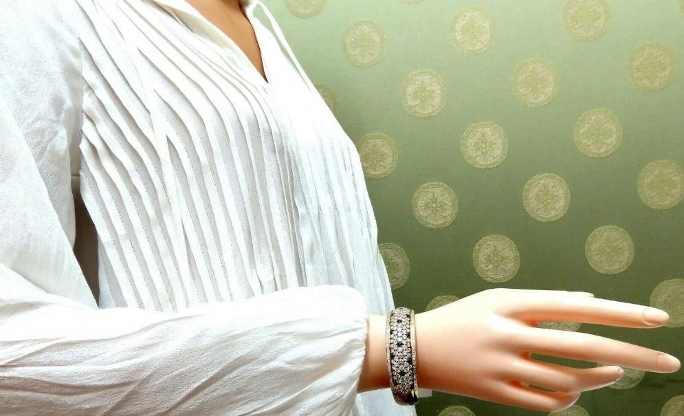 15.50ct. Natural Sapphire Diamonds Bangle Bracelet 18kt 12354** - 6