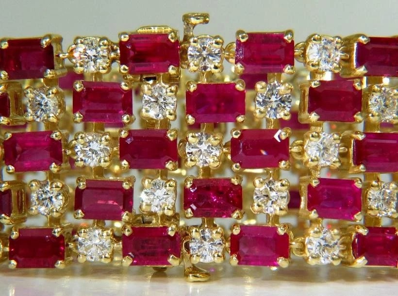 GIA Certified Natural Ruby Diamond Cuff Bracelet 18kt Important 12337** - 7