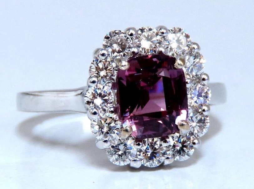 2.26ct GIA Certified Natural Purple Pink Sapphire Diamonds Ring 14kt 12339** - 7