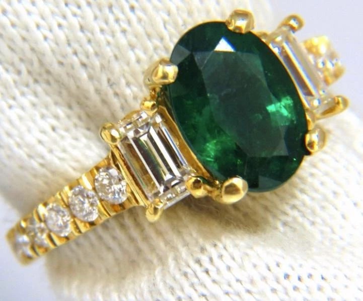 GIA Certified 2.68 Carat Natural Emerald Diamonds Ring 18kt 12348** - 7