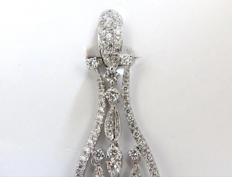 6.00ct natural diamonds modern dangle petal chandelier earrings 18kt Ref 12321** - 3