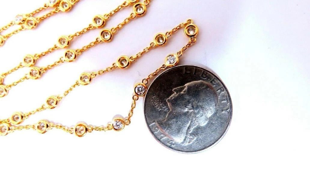 2.46ct Diamonds Eternity Station Yard Double Wrap Necklace 14kt I/vs Ref 12322** - 6