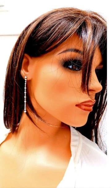 1.80ct Natural Diamonds Dangle Earrings 14kt Gold Ref 12325** - 4