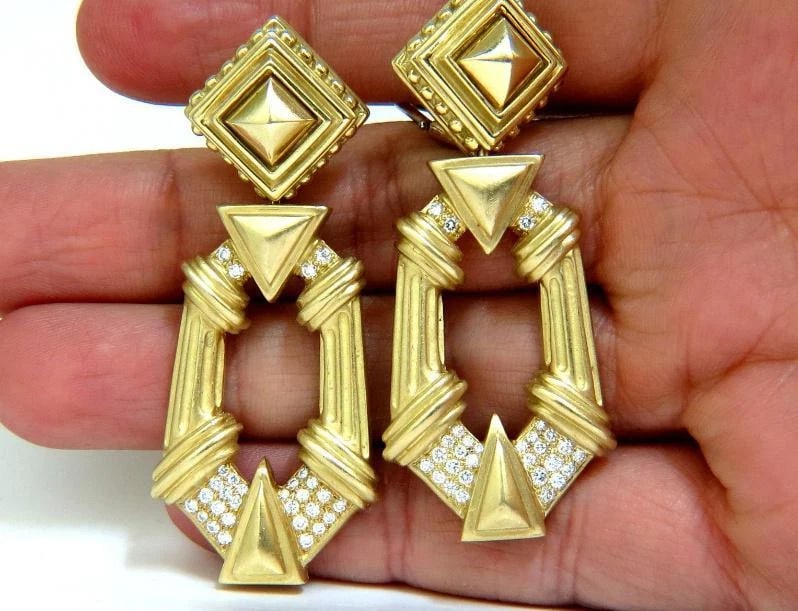 Esti Frederica Designer 18Kt Byzantine Diamonds Door Knocker Earrings 12330** - 8