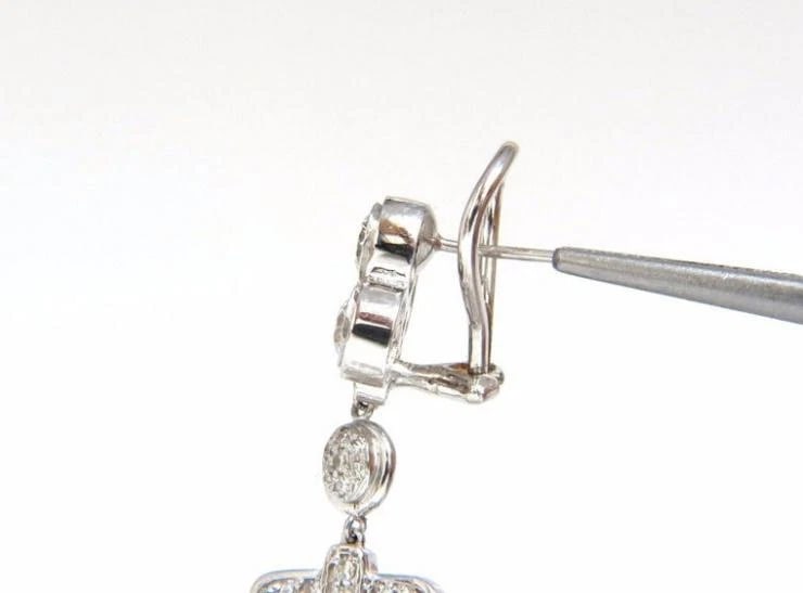 Step Tier Extra Wide Long Chandelier Class Deco Dangle Earrings 18kt Ref 12319** - 7