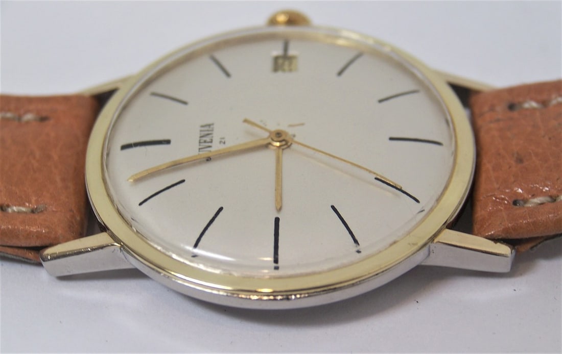 Vintage Slim 18k & S/Steel Juvenia Mens Automatic Watch c.1960s EXLNT SERVICED - 10