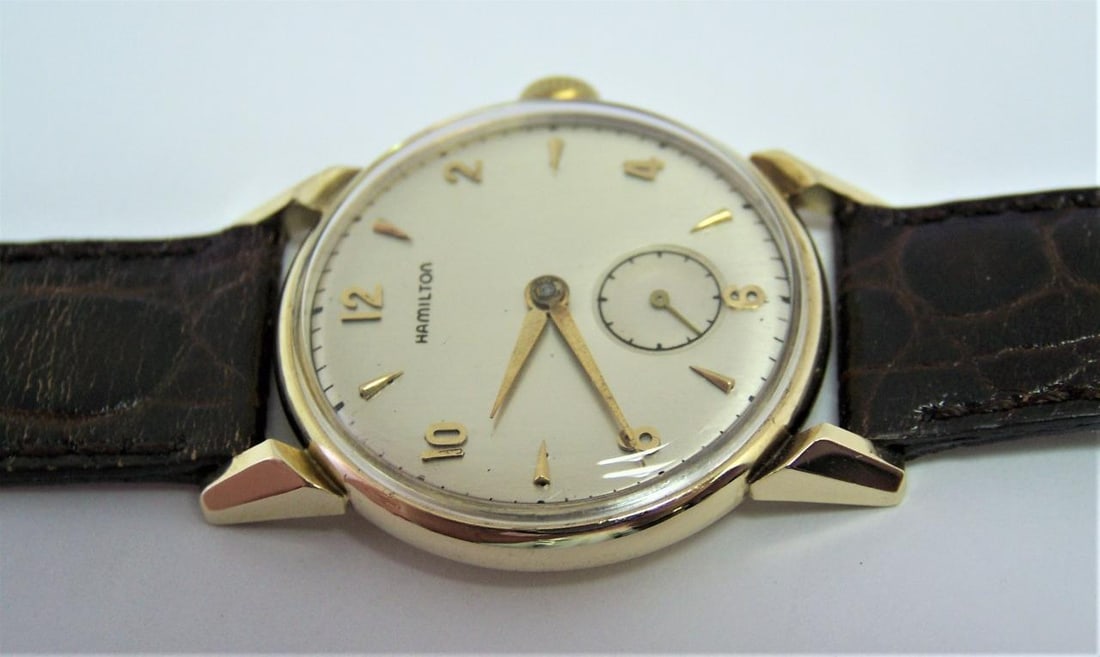 Vintage 14K HAMILTON KIRK Men's Winding Watch 1940s CAl 747* SERVICED - 12