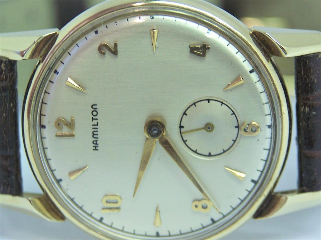 Vintage 14K HAMILTON KIRK Men's Winding Watch 1940s CAl 747* SERVICED - 2