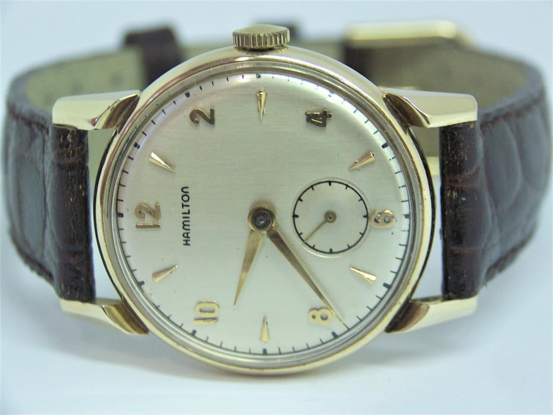 Vintage 14K HAMILTON KIRK Men's Winding Watch 1940s CAl 747* SERVICED - 6