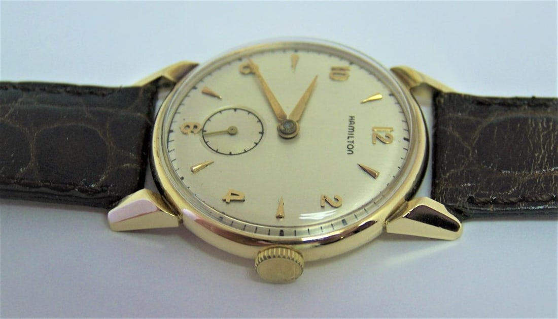 Vintage 14K HAMILTON KIRK Men's Winding Watch 1940s CAl 747* SERVICED - 9