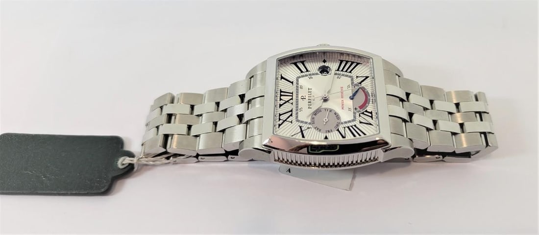 New Mens S/Steel PERRELET Power Reserve Automatic Watch 50m A1021B - 8