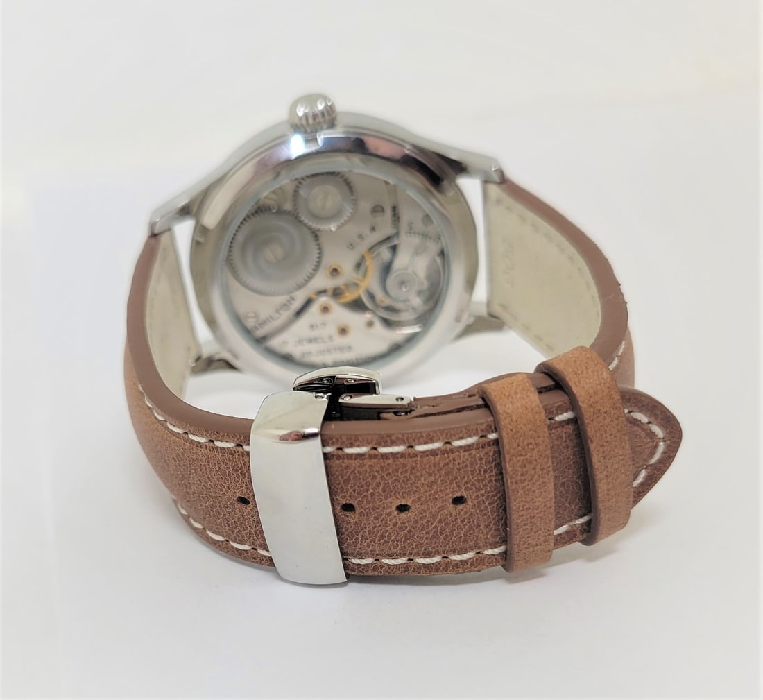 Mens S/Steel High Grade HAMILTON Winding Watch Cal 917 Re-Cased* Navy Dial - 9