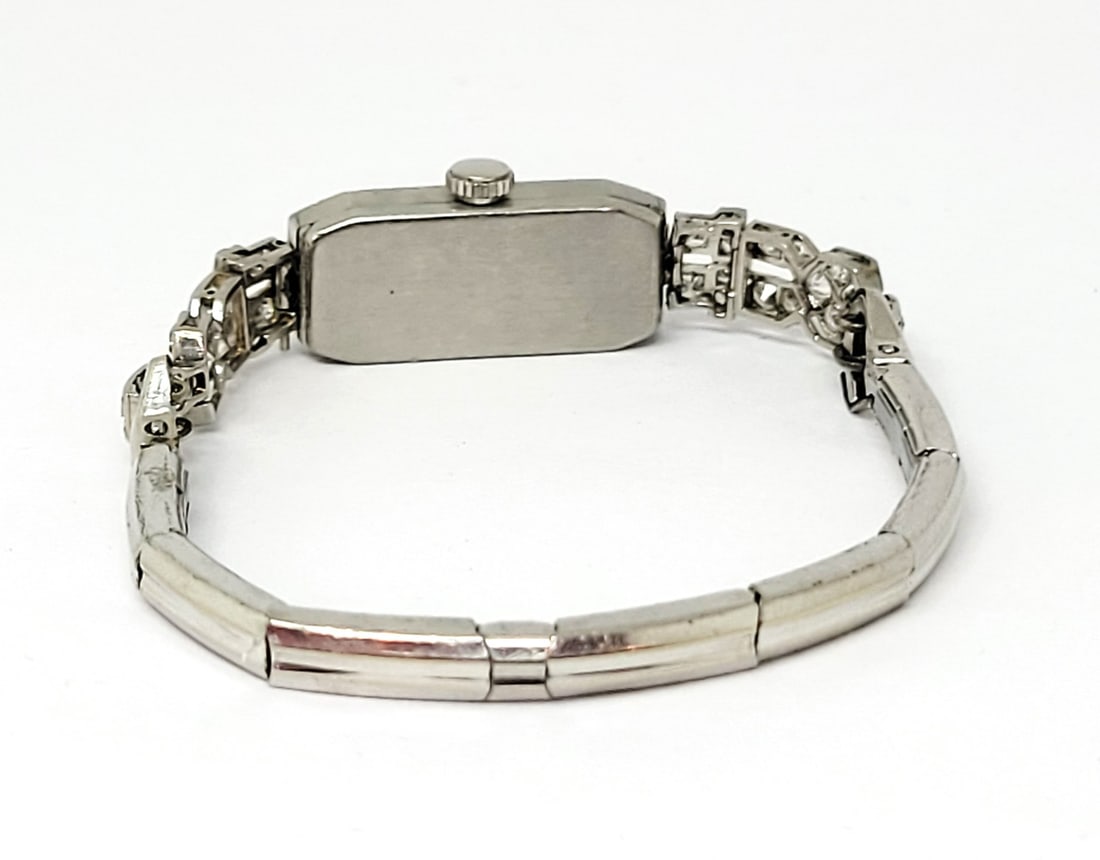 Vintage 1920's Platinum GERVAUX Ladies Watch with 1.70 ct Diamonds* SERVICED - 6