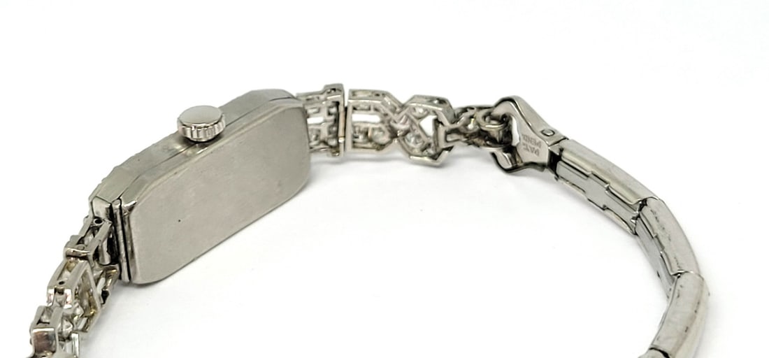 Vintage 1920's Platinum GERVAUX Ladies Watch with 1.70 ct Diamonds* SERVICED - 7
