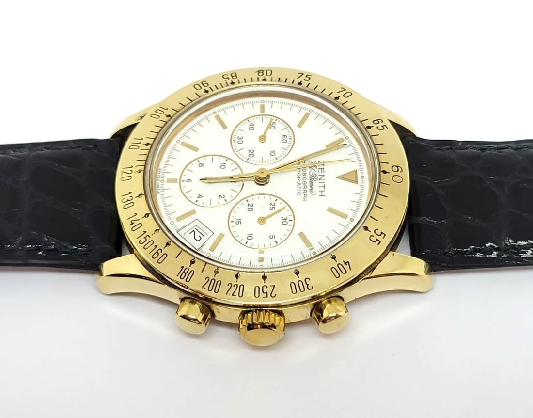 Mens Solid & Heavy 18k ZENITH EL PREMERO Chronograph Watch 06-0050-400* EXLNT - 13