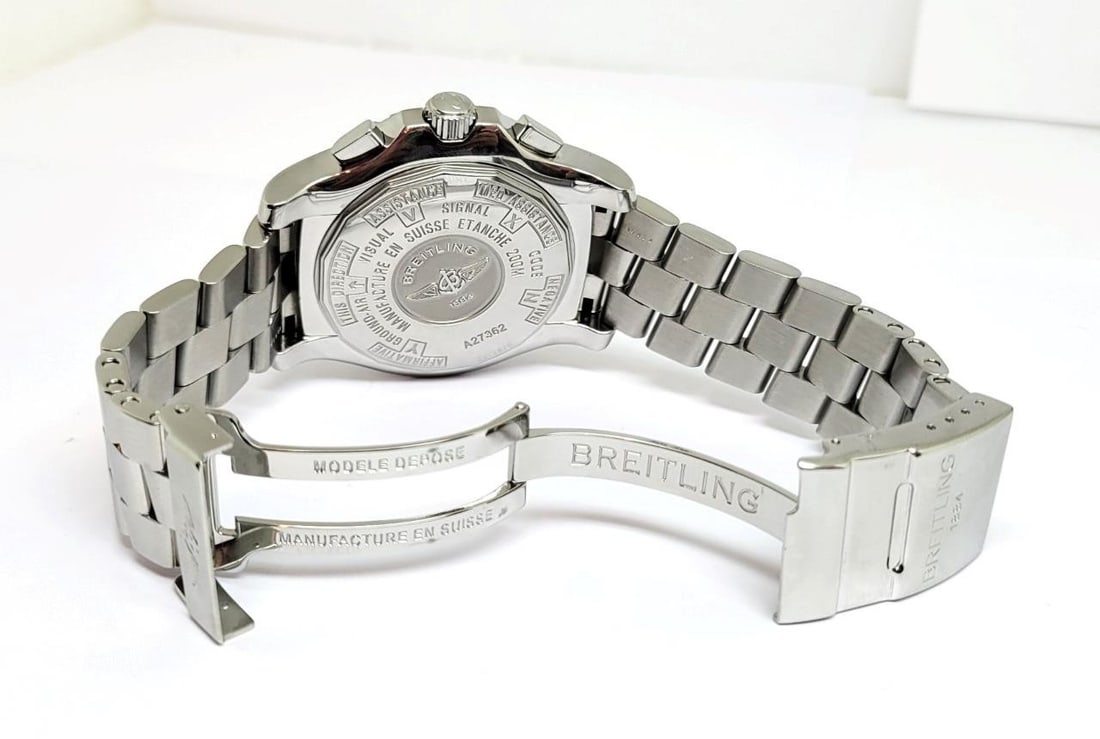 Mensl S/Steel BREITLING SKYRACER Chronograph Automatic Watch A27362 EXLNT - 10