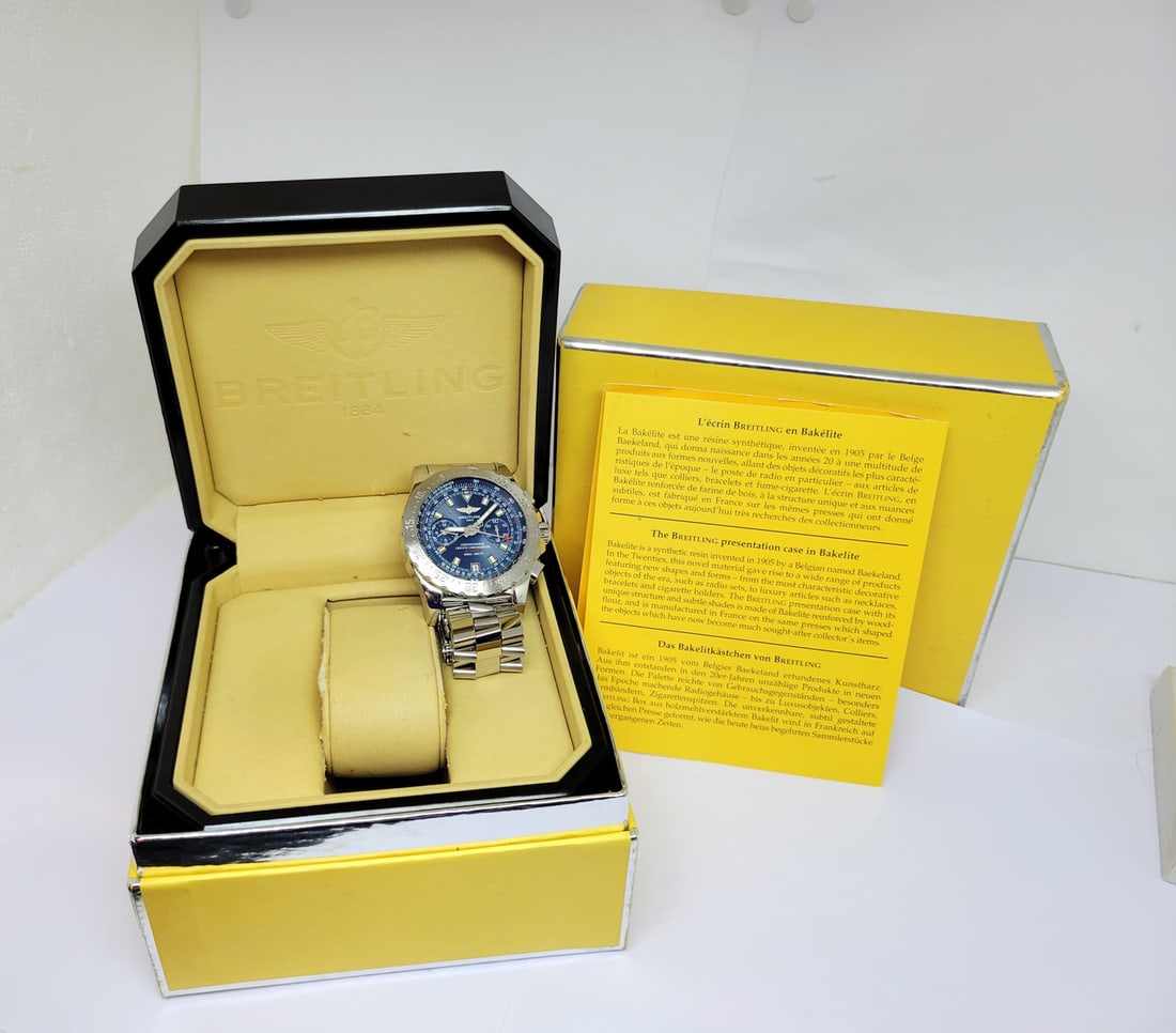 Mensl S/Steel BREITLING SKYRACER Chronograph Automatic Watch A27362 EXLNT - 14