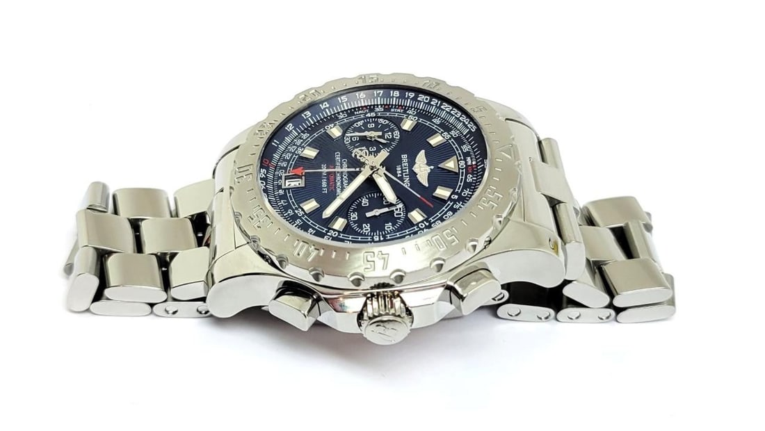 Mensl S/Steel BREITLING SKYRACER Chronograph Automatic Watch A27362 EXLNT - 7