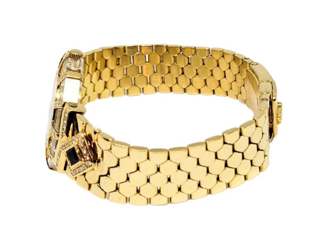 18k Gold CORUM Ladies Watch with Mother-Of-Pearl Diamonds & Sapphires 24.783.65 - 3