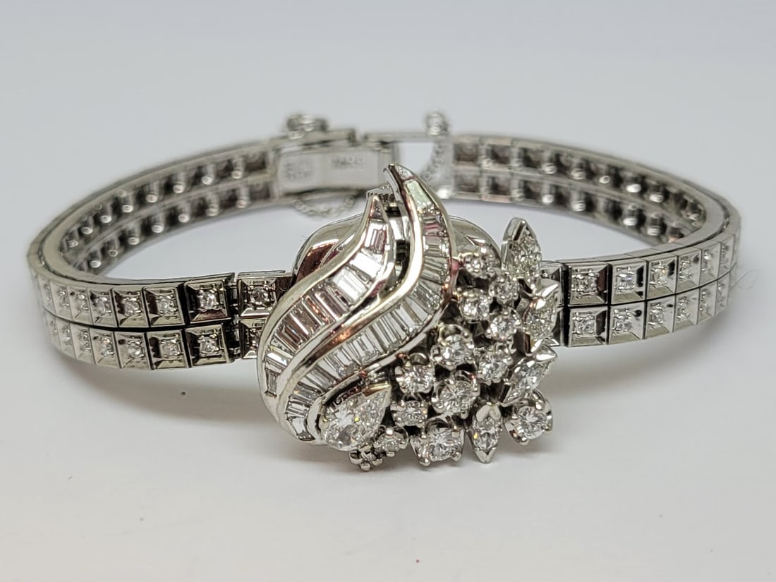 Vintage 14k White OMEGA Winding Ladies Watch With 3.6 ct Natural Diamonds* EXLNT - 2