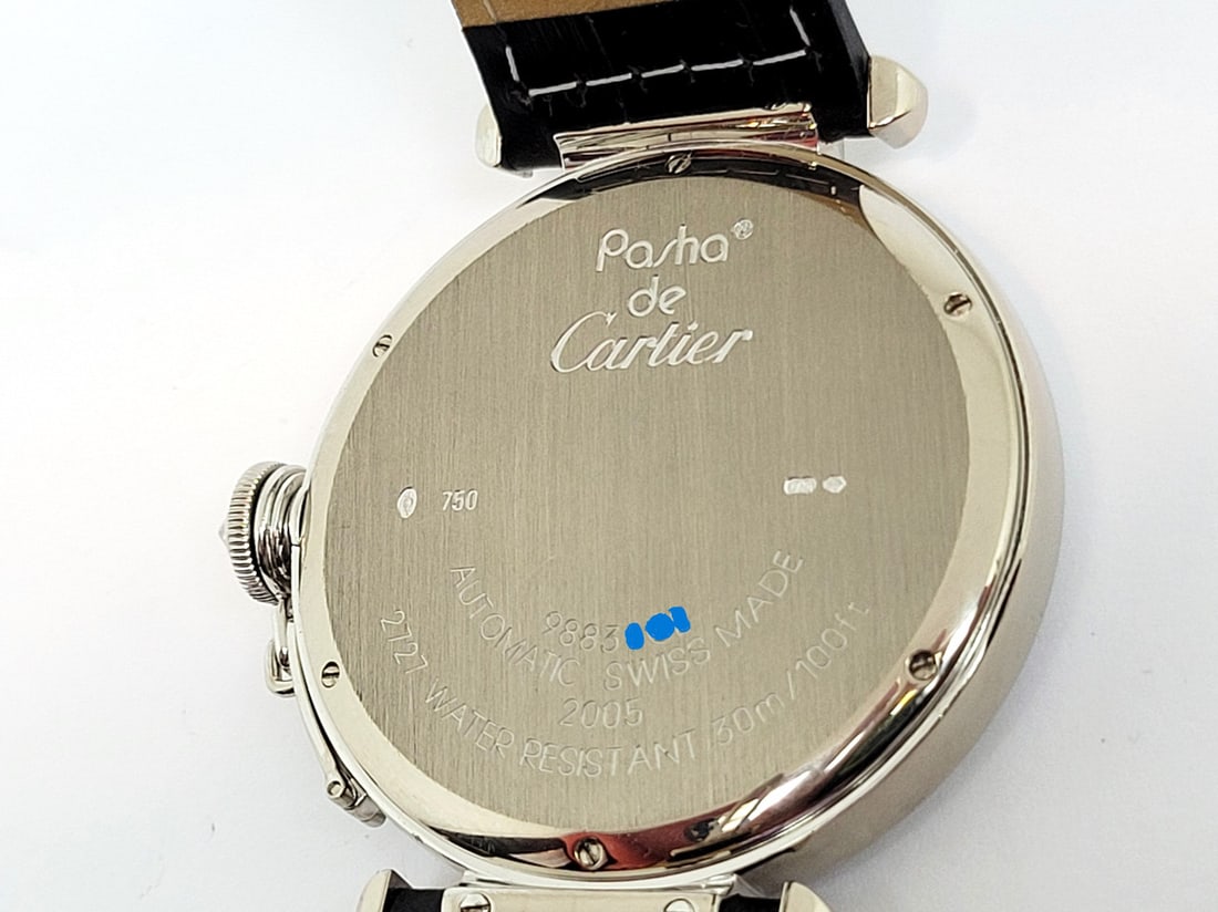 Unisex 18k White Gold CARTIER PASHA With Diamonds Automatic Watch Ref 2727* 42mm - 12