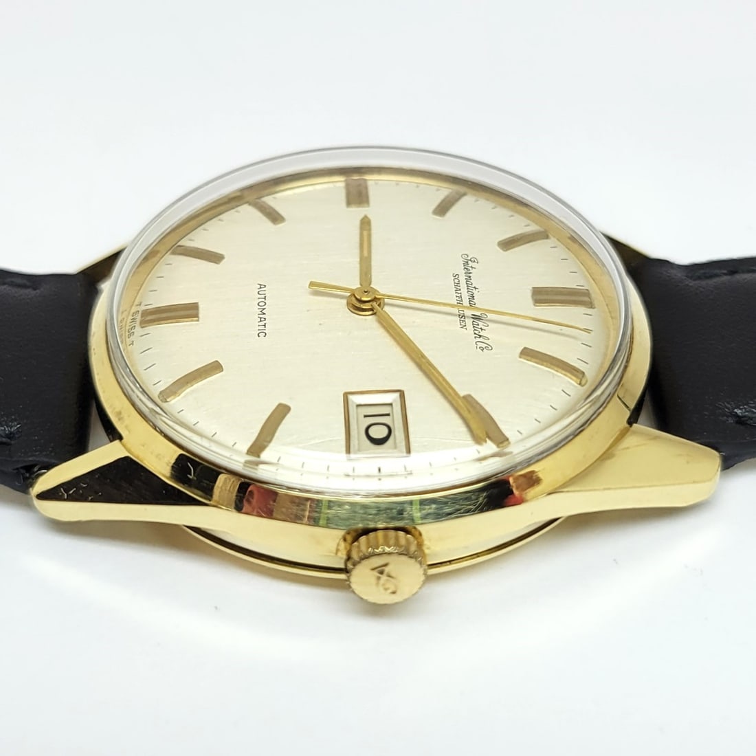 Vintage 18k Yellow Gold IWC SHAFFHAUSEN Automatic Watch 1960s Cal 8541 R810A - 6