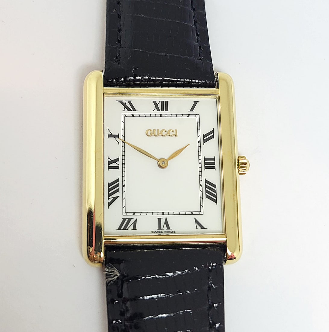 Solid 18k GUCCI TANK Unisex Watch 28 mm Ref 710 M* EXLNT - 11