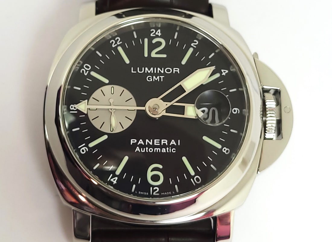 MEN'S PANERAI LUMINOR GMT AUTOMATIC WATCH OP 6554 PB504578 43 mm EXLNT - 10