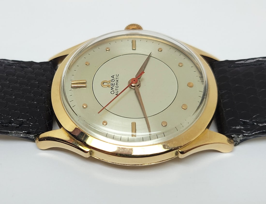 Solid 18k Rose OMEGA Men's AUTOMATIC Watch* Cal 28.10.RA.SC.PC c.1950s* EXLNT - 8