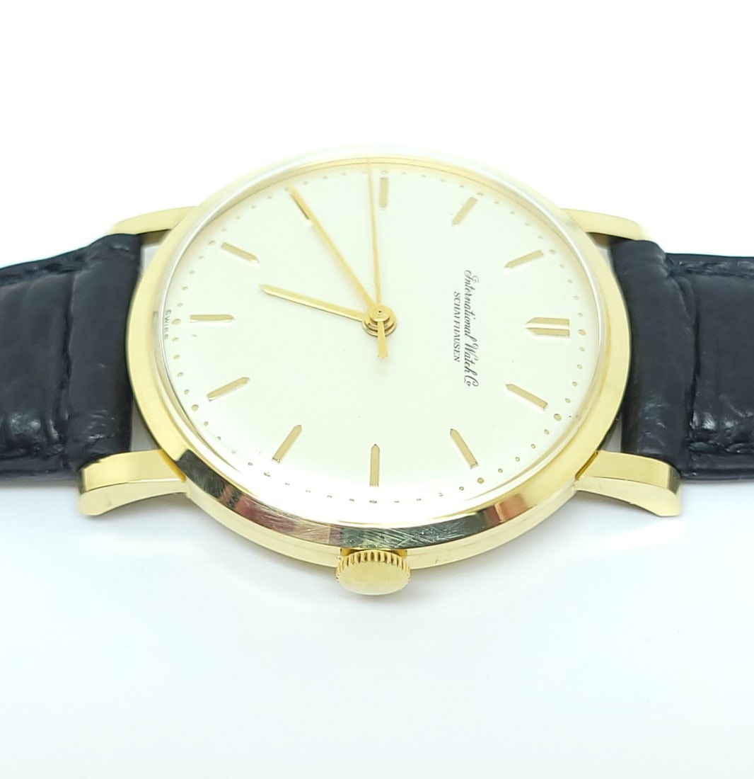 Vintage 18k IWC SHAFFHAUSEN Winding Watch 1960s Cal C402 R1405 EXLNT* SERVICED! - 7