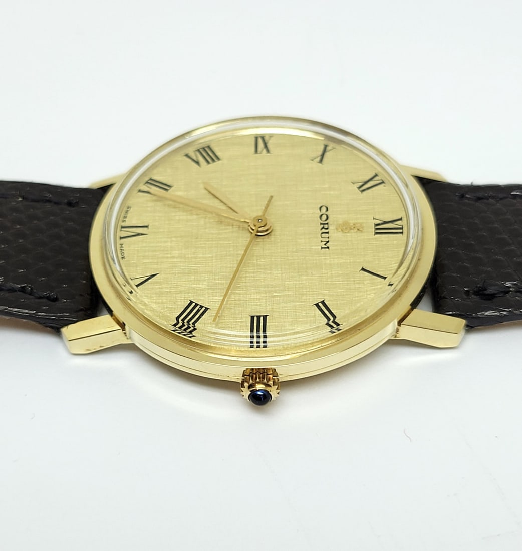 Vintage Solid 18k Men's CORUM Winding Watch Ref 51127* EXLNT* SERVICED - 6