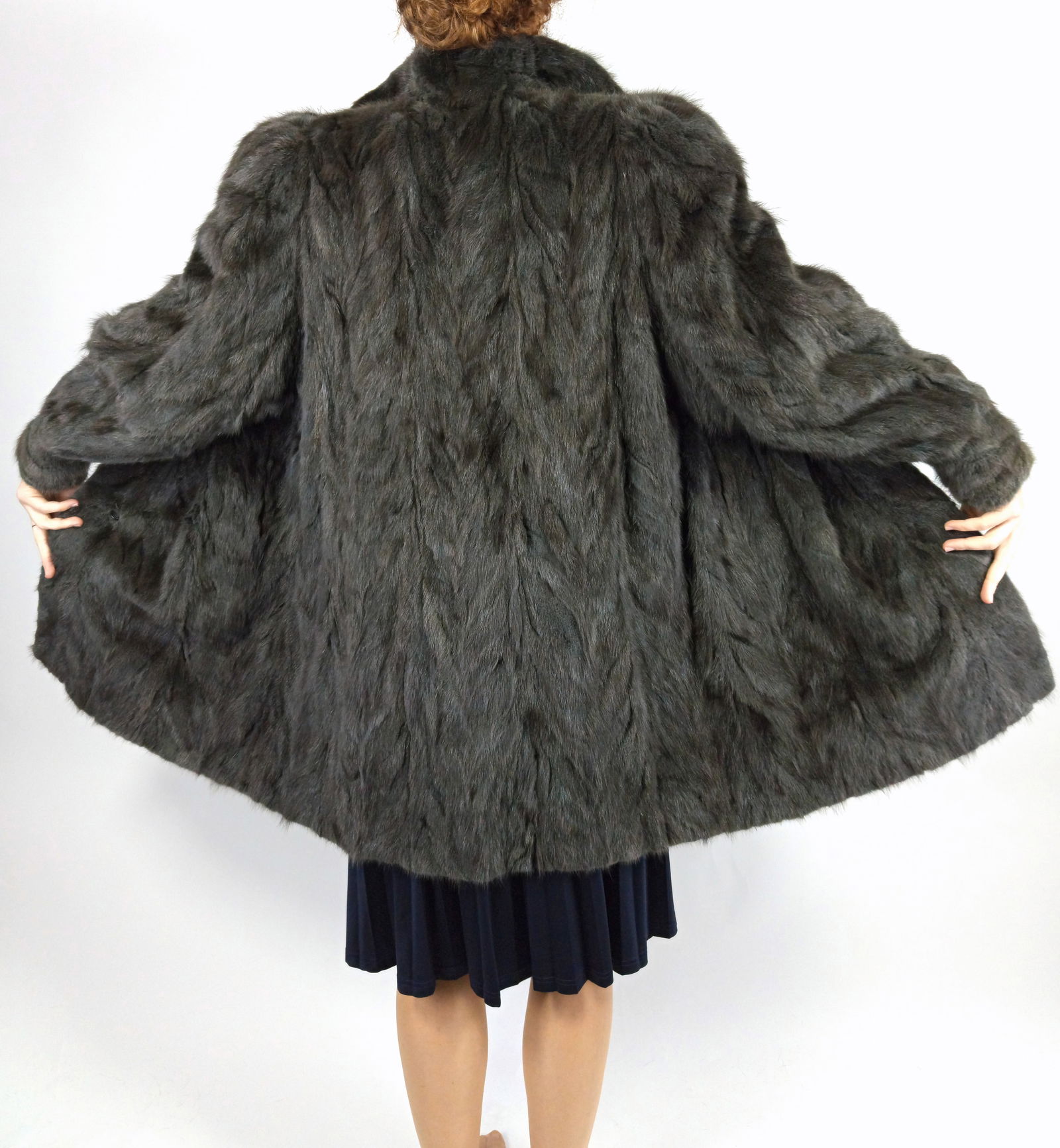 BLUE MINK FUR JACKET EU: XXL ; US: 24 - 7