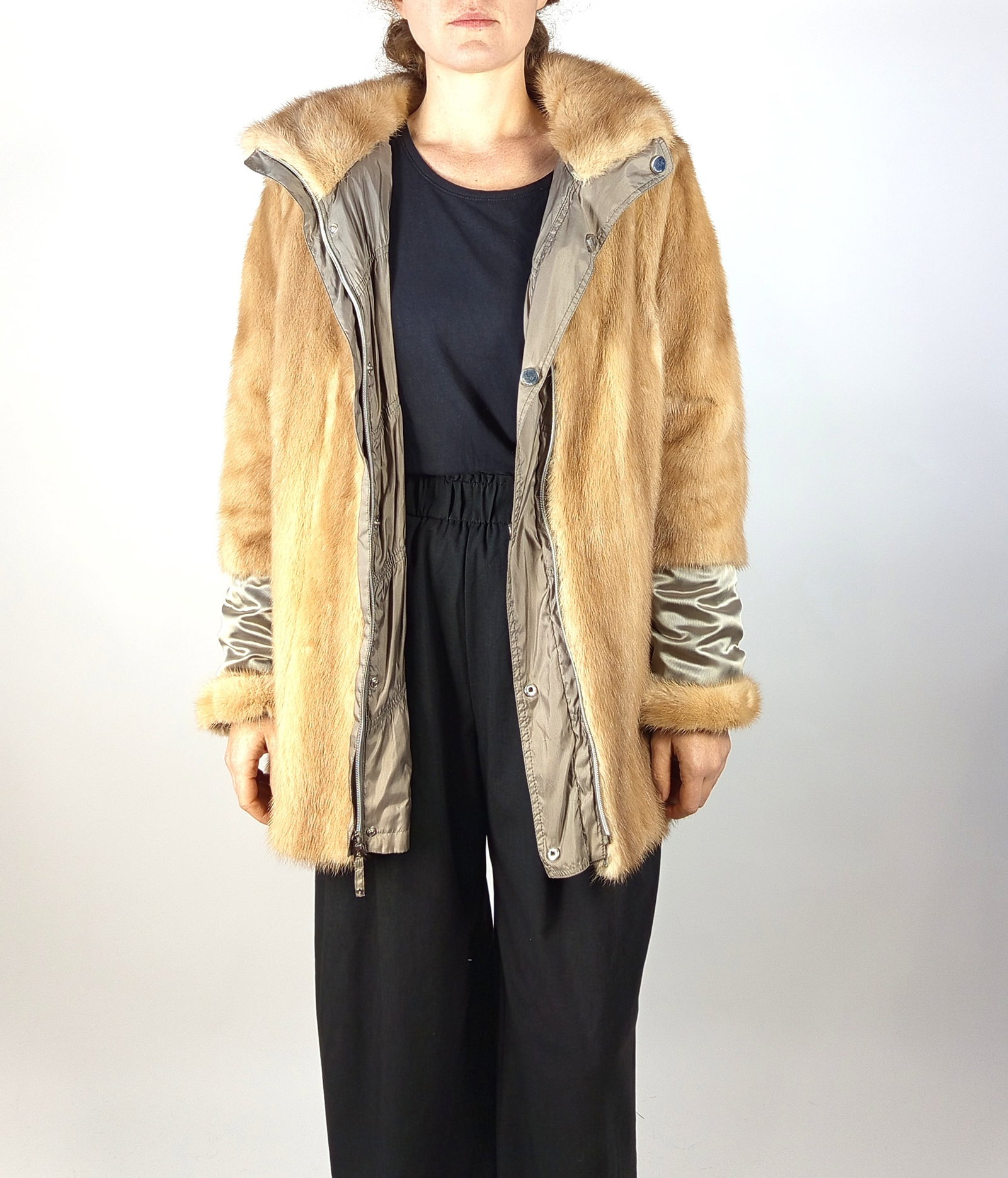 REVERSIBLE CREAM MINK FUR JACKET EU: L - US:18 - 2