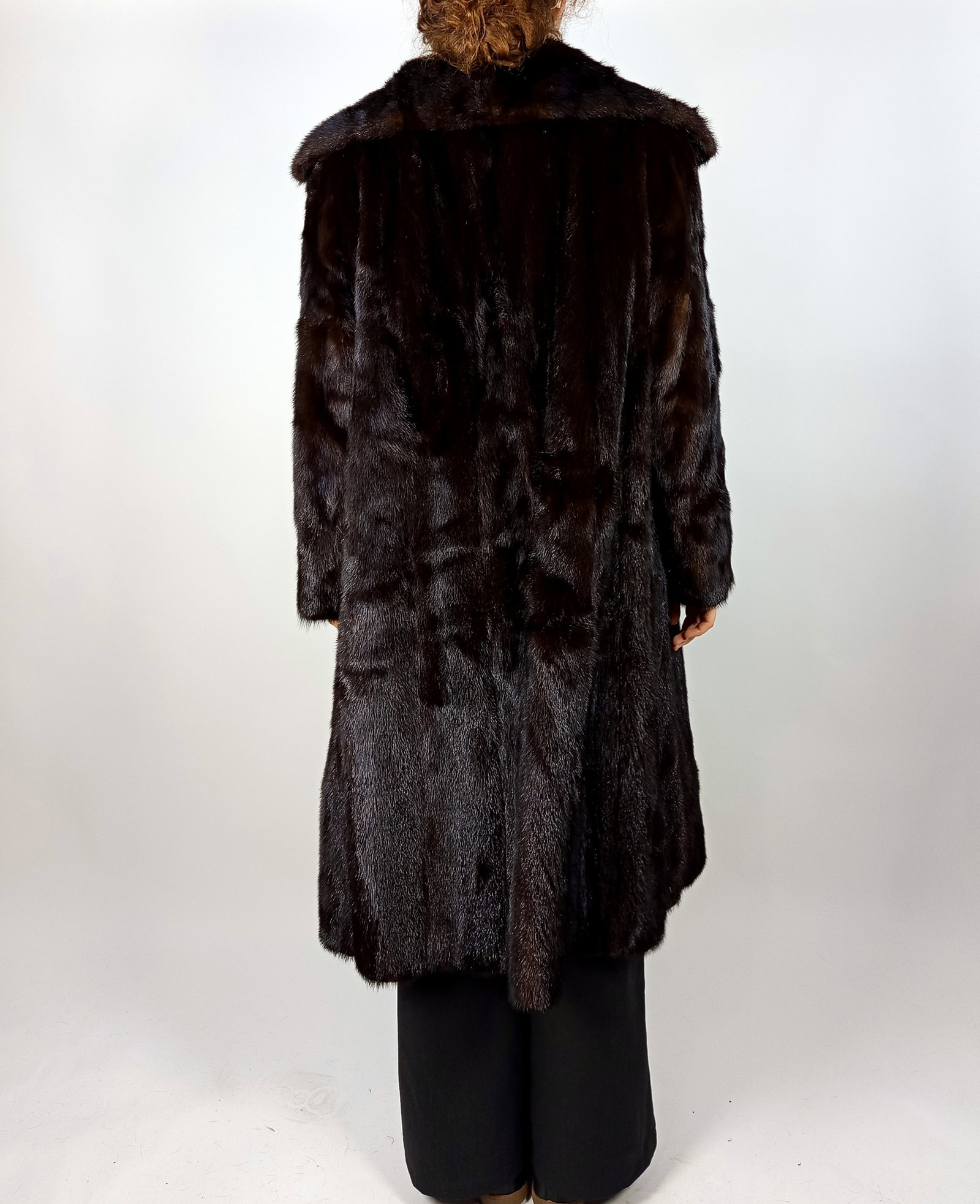 BROWN MINK FUR COAT EU: XL - US:20 - 4