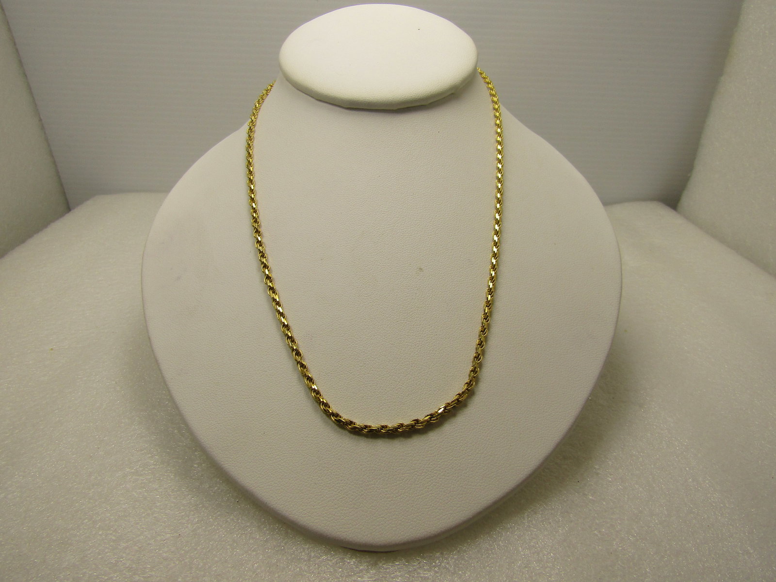 Vintage Sterling Gold Over Rope Necklace, 18", Signed HCT, 1980's-1990's: Vintage Sterling Gold Over Rope Necklace, 18", Signed HCT, 1980's-1990's, 3mm. Unisex. Lobster clasp. It is marked Italy and .925 and tests as sterling (with gold plating over) and is appx. 3mm wide.