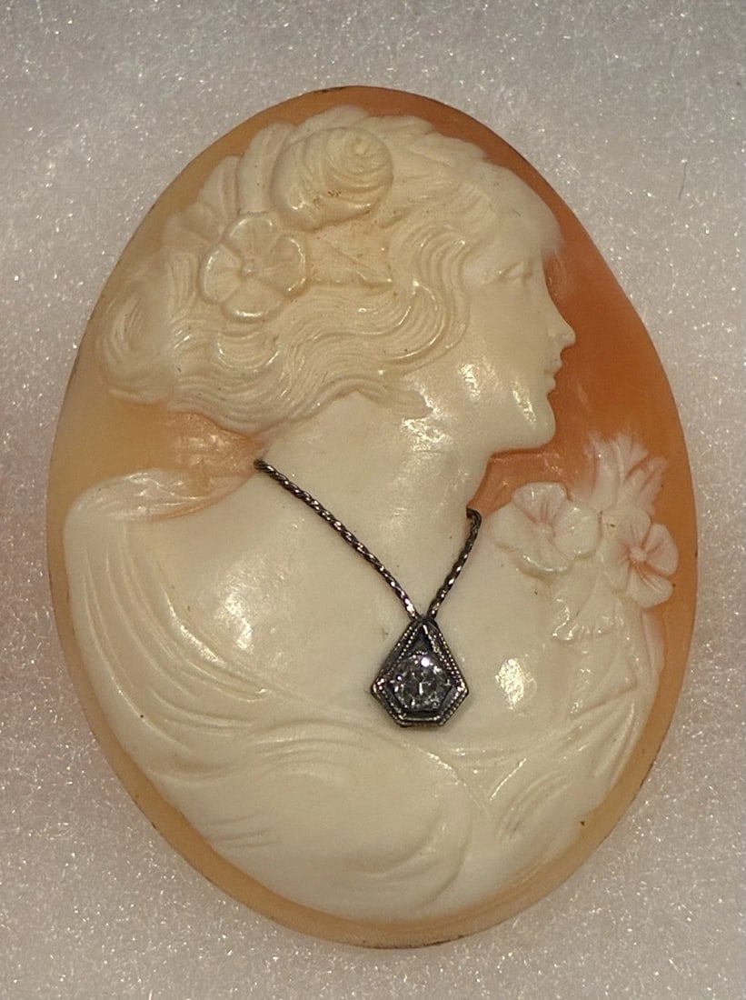 Huge Lot of 53 Antique & Vintage Cameos 19 Diamonds Necklaces - 7