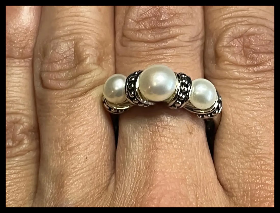 Honora Cultured Pearl Sterling Silver Ring - 6