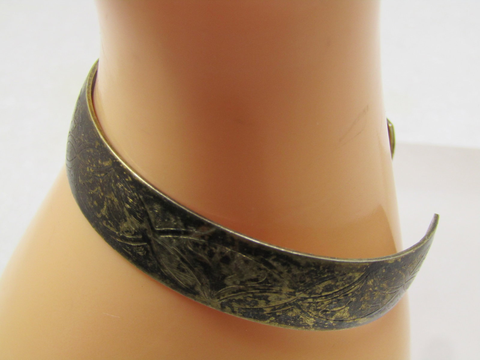 Vintage Sterling Engraved Cuff Bracelet, Danecraft, 7", 1940's-1950's - 2