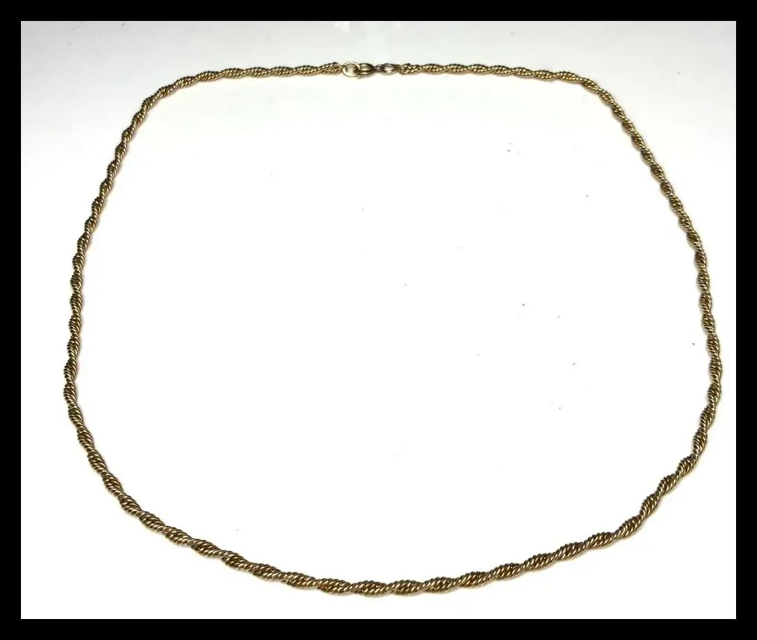 Vintage 1/20 14k Gold Twisted Chain Necklace - 5