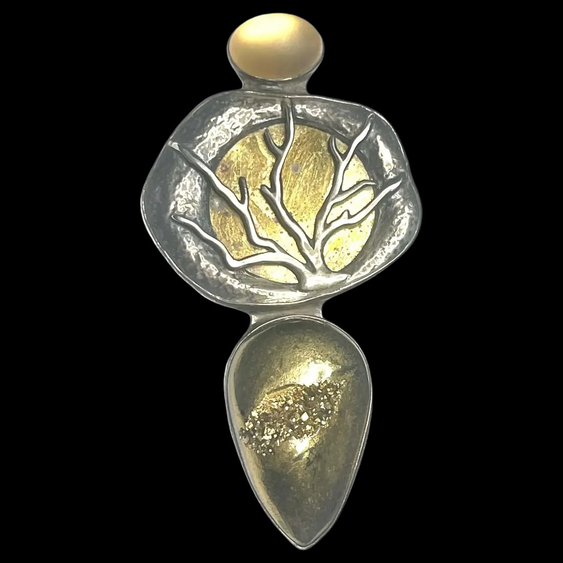 Estate Amy Kahn Russell Echo of the Dreamer 22k Gold in Crystal over Drasy and Sterling Silver: Title: Estate Amy Kahn Russell Echo of the Dreamer 22k Gold in Crystal over Drasy and Sterling Silver Description: Estate Amy Kahn Russell Echo of the Dreamer 22k Gold in Crystal over Drasy and Sterli