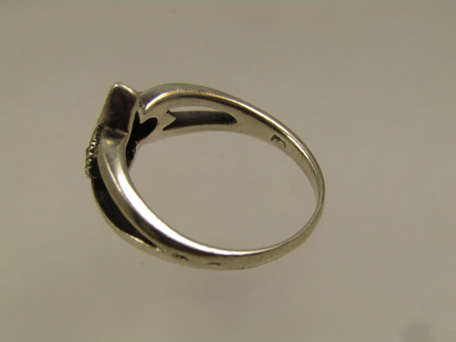 Vintage Sterling Marcasite Pointed Ring, Sz. 8, 1980's - 7