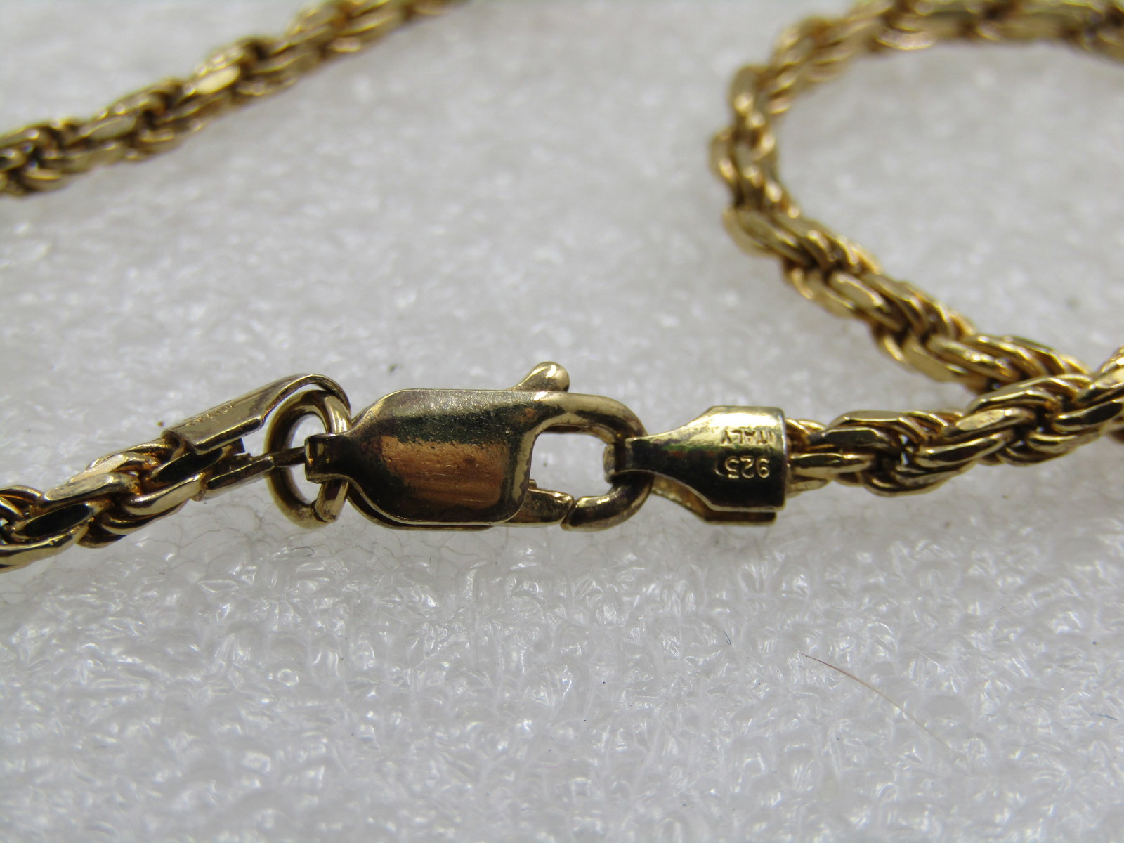 Vintage Sterling Vermeil Blue Enameled CZ Star Round Slide, 24", Signed - 9