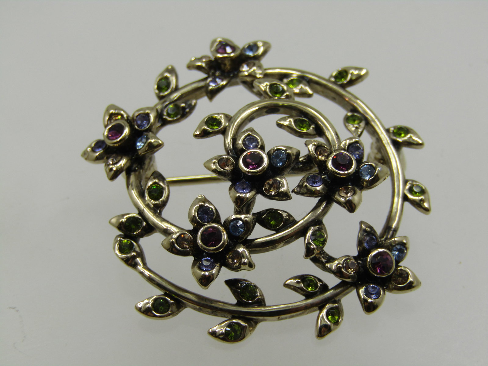 Vintage Rhinestone Spiral Brooch, Monet, 1960's-1970's - 2