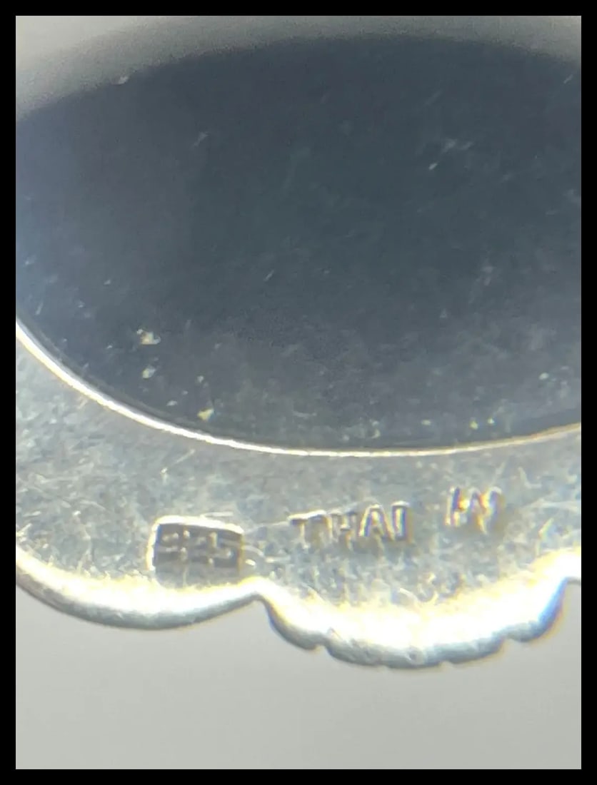 Vintage Sterling Silver and Marcasite Cameo Pendant - 6