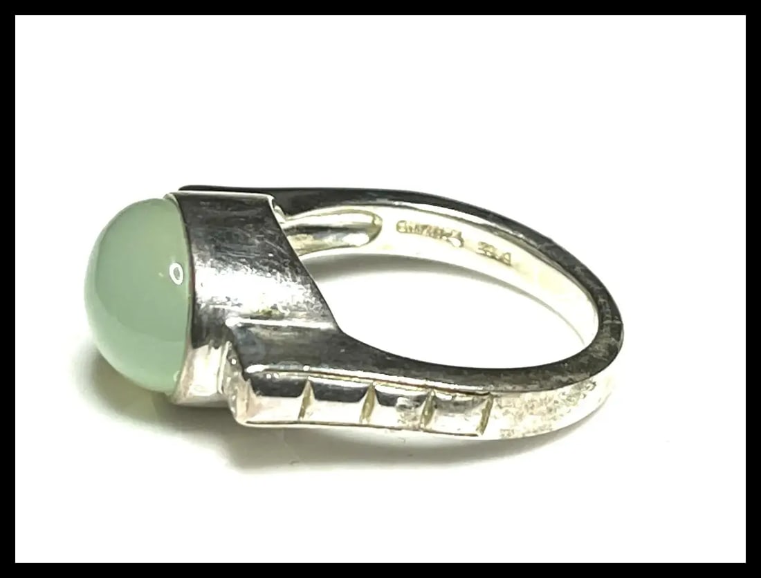 Vintage Judith Ripka Seafoam Green Chalcedony Ring - 4