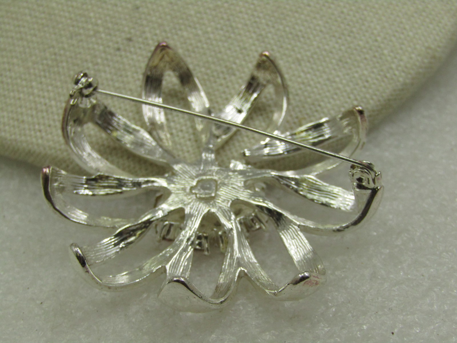 Vintage Pink Rhinestone Mod Blossom Brooch, 1960's-1970's, 2" - 4